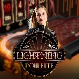 Lightning Roulette online game logo by Evolution on manekispins.de